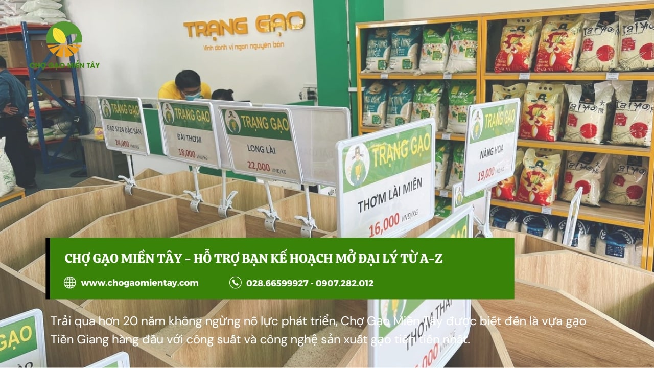 Mở đại lý gạo cần những gì? Hướng dẫn cách mở đại lý gạo 8 Trang trí cửa hàng gạo kinh doanh gạo đẹp bắt mắt