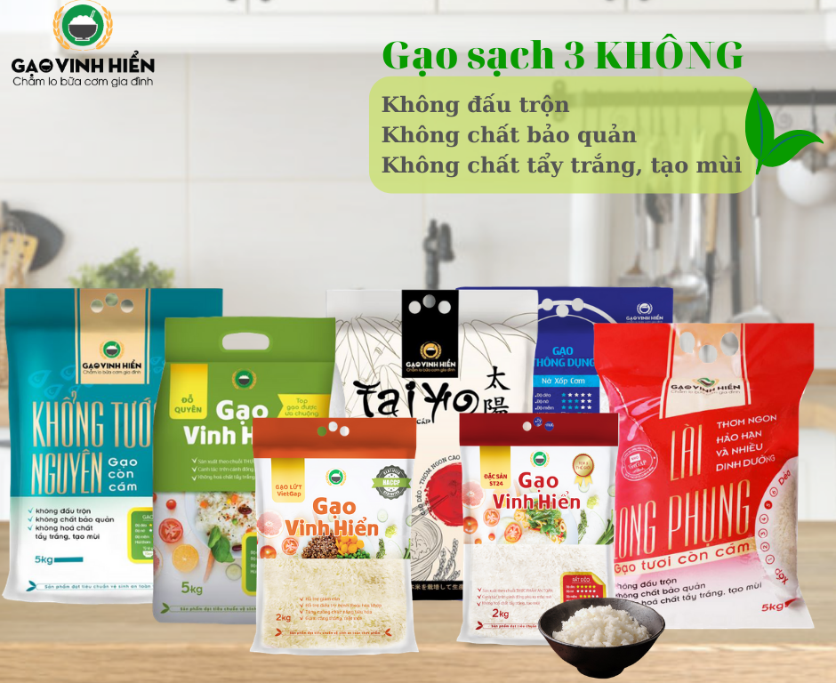 Bạn có thắc mắc về tiêu chuẩn GẠO SẠCH 3 KHÔNG của Gạo Vinh Hiển? 2 Gạo sạch 3 không