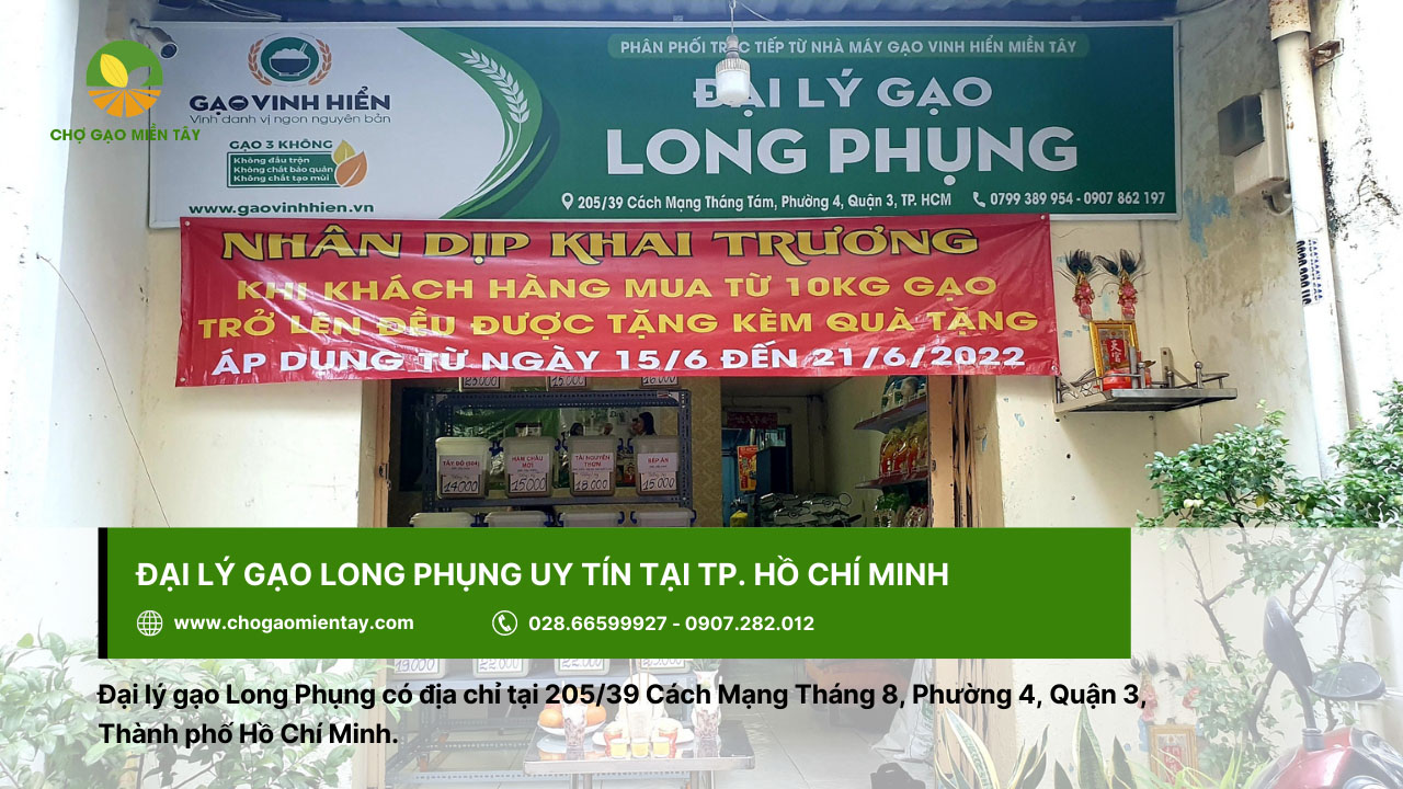 Đại lý gạo gần đây nhất, vựa gạo sỉ và lẻ giá rẻ tại TPHCM 4 Long Phụng - Đại lý gạo của Chợ Gạo Miền Tây tại TPHCM