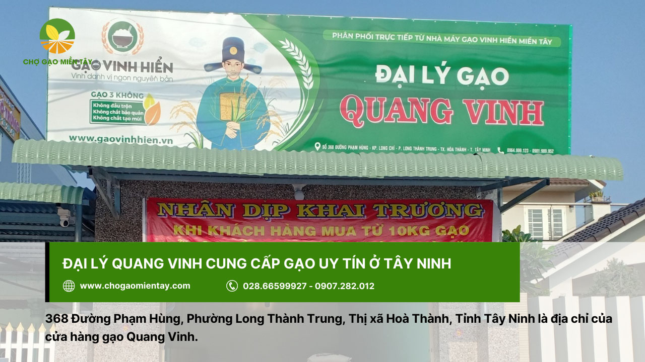 Đại lý gạo gần đây nhất, vựa gạo sỉ và lẻ giá rẻ tại TPHCM 28 Đại lý Quang Vinh cung cấp gạo uy tín tại Tây Ninh