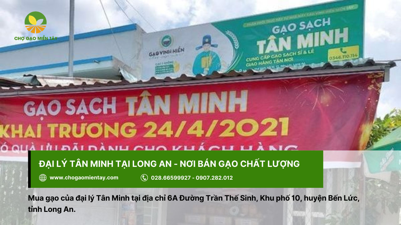 Đại lý gạo gần đây nhất, vựa gạo sỉ và lẻ giá rẻ tại TPHCM 32 Gạo Tân Minh là đại lý cung cấp gạo chất lượng tại Long An
