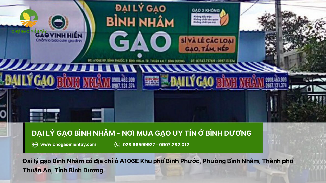 Đại lý gạo gần đây nhất, vựa gạo sỉ và lẻ giá rẻ tại TPHCM 12 Mua gạo ở Bình Dương không thể bỏ qua đại lý gạo Bình Nhâm