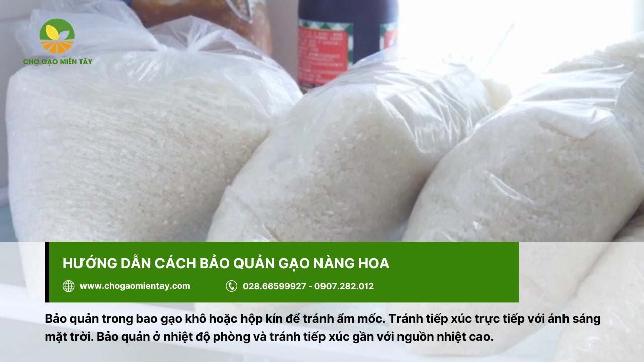 Gạo Nàng Hoa Giá Sỉ 17 Bảo quản gạo Nàng Hoa ở nhiệt độ phòng