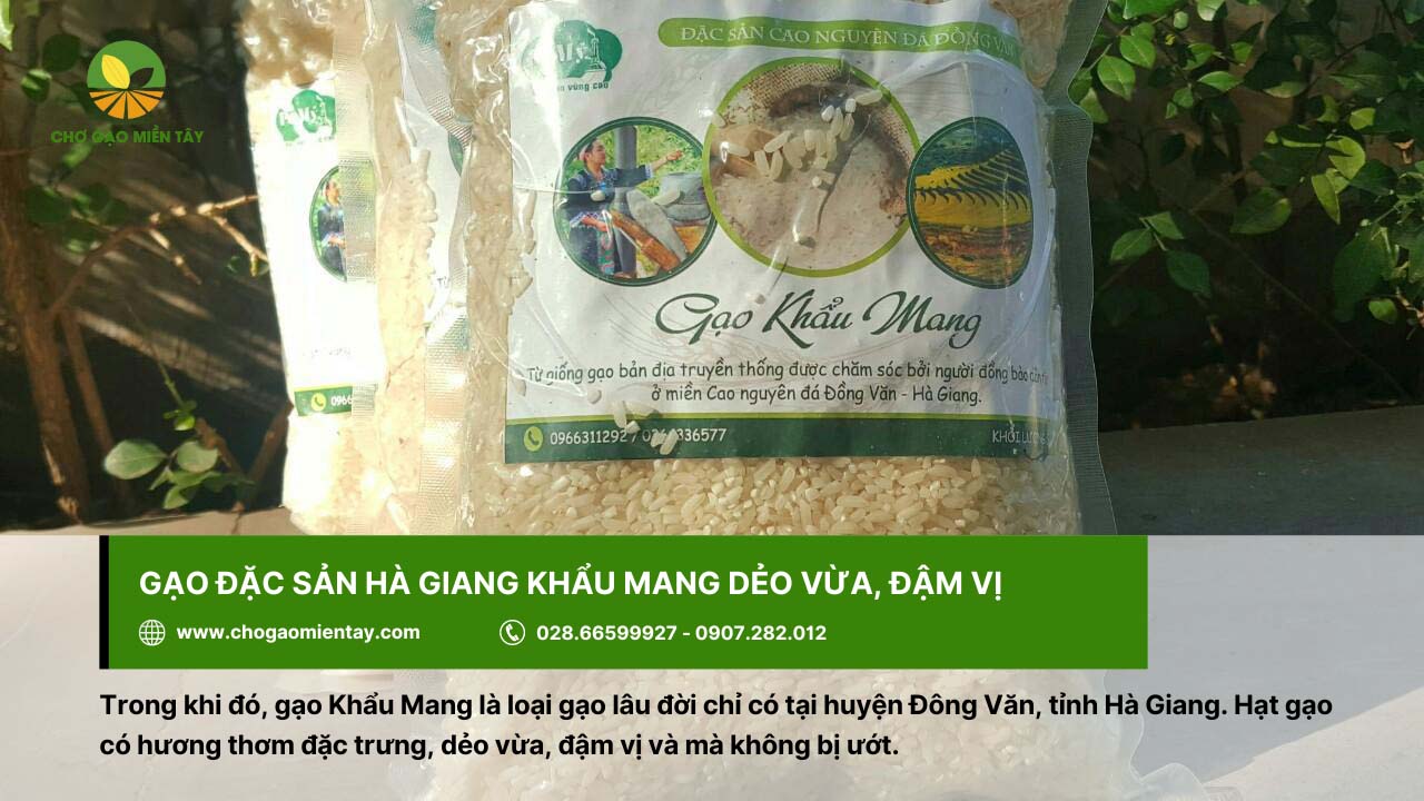 Giới thiệu các loại gạo đặc sản phổ biến, được ưa chuộng ở Việt Nam 11 Gạo Khẩu Mang, đặc sản Hà Giang với hương thơm đặc trưng