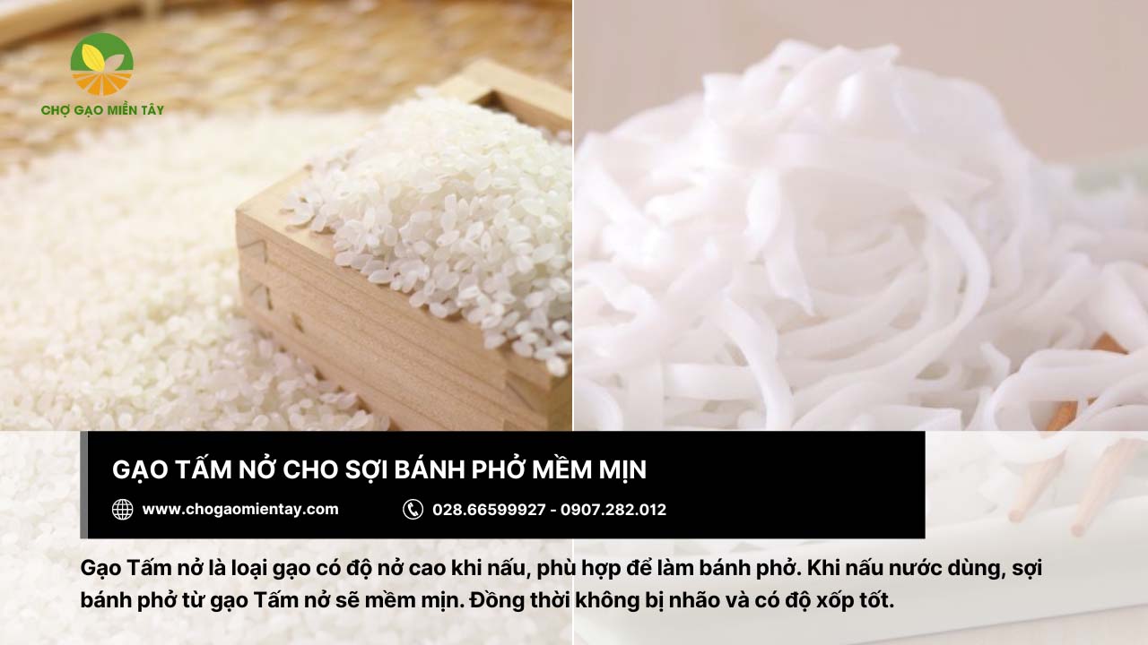 Gạo làm bánh phở: Tiêu chí và địa chỉ mua gạo chất lượng 12 Bánh phở mềm mịn làm từ gạo Tấm nở