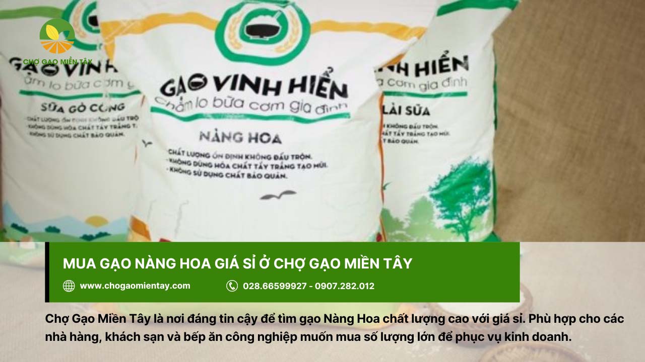 Gạo Nàng Hoa Giá Sỉ 18 Mua gạo Nàng Hoa giá sỉ uy tín tại Chợ Gạo Miền Tây