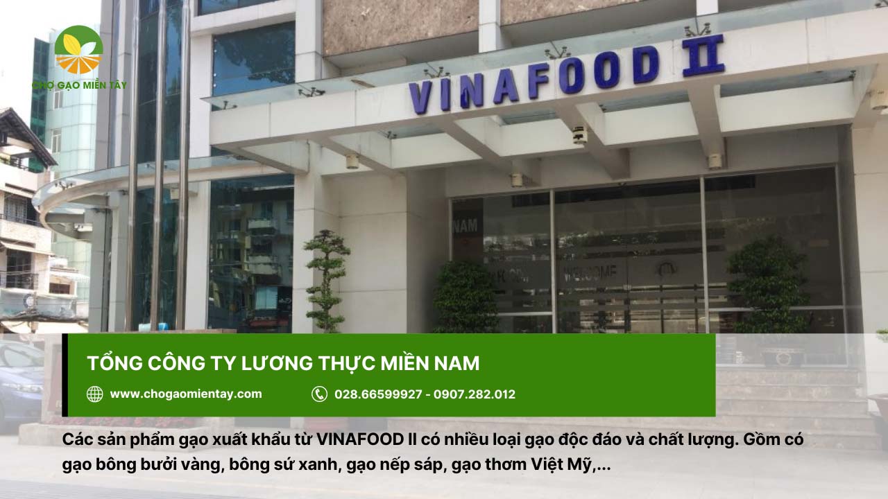 Top 10 công ty xuất khẩu lúa gạo lớn nhất Việt Nam 12 Tổng Công ty Lương thực miền Nam (VINAFOOD II) xuất khẩu lúa gạo trên toàn cầu