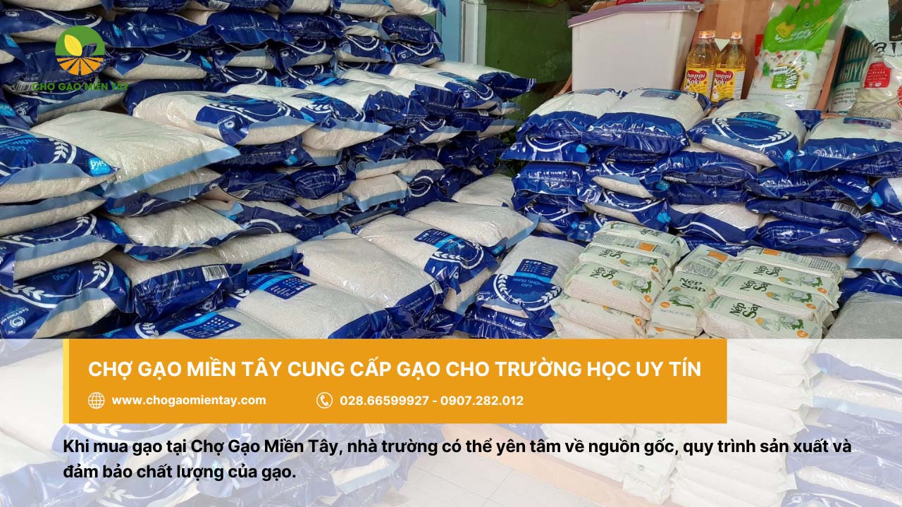 Nguồn cung cấp gạo cho trường học, căn tin giá sỉ chất lượng 15 Tìm gạo cung cấp cho trường học uy tín, hãy đến với Chợ Gạo Miền Tây
