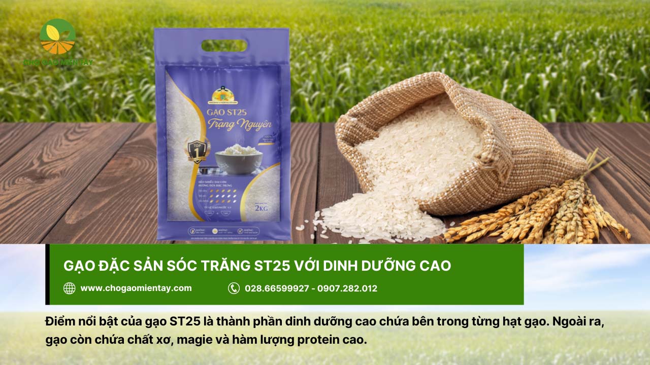 Giới thiệu các loại gạo đặc sản phổ biến, được ưa chuộng ở Việt Nam 15 Gạo đặc sản Sóc Trăng ST25 có hàm lượng dinh dưỡng cao