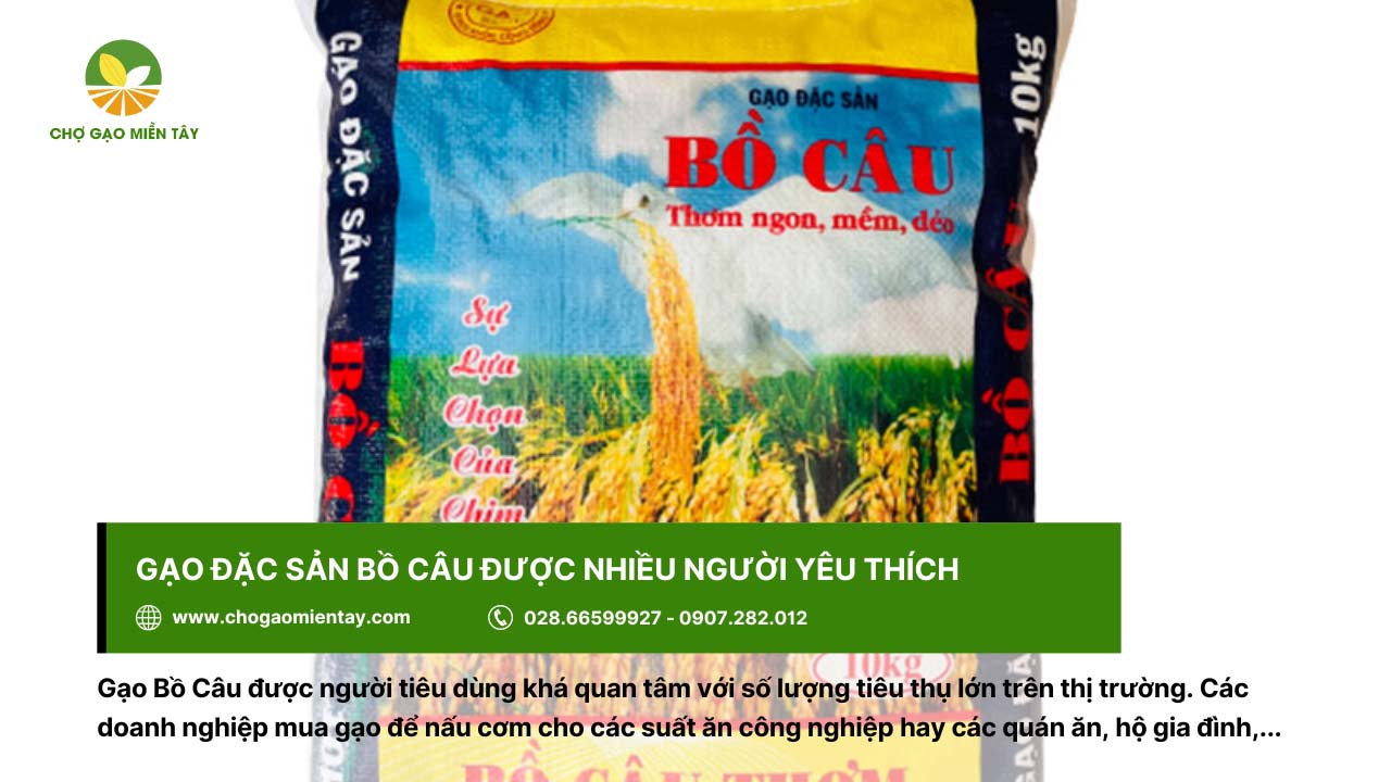 Giới thiệu các loại gạo đặc sản phổ biến, được ưa chuộng ở Việt Nam 18 Gạo đặc sản Bồ Câu sử dụng nhiều trong bếp ăn công nghiệp, hộ gia đình,...