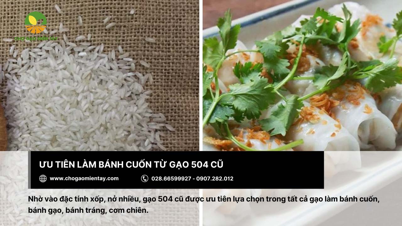 Gạo làm bánh cuốn thơm ngon, đầy hấp dẫn 5 Gạo 504 cũ được ưu tiên để làm bánh cuốn