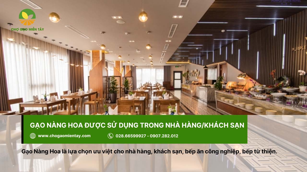 Gạo Nàng Hoa Giá Sỉ 14 Nhà hàng, khách sạn chọn gạo Nàng Hoa tạo nên các món ăn hấp dẫn