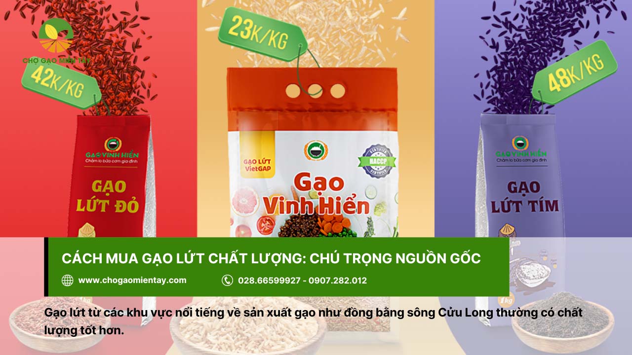 Gạo Lứt Huyết Rồng 8 Chọn gạo lứt chất lượng nên chú trọng về nguồn gốc của sản phẩm