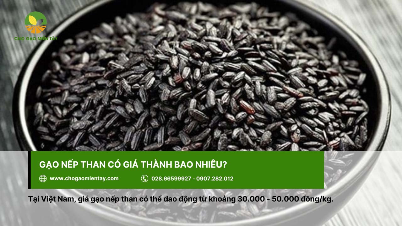 Gạo nếp than là gì? Lợi ích tuyệt vời của gạo nếp than đen 9 Giá thành của gạo nếp than dao động từ 30.000 - 50.000 đồng/kg