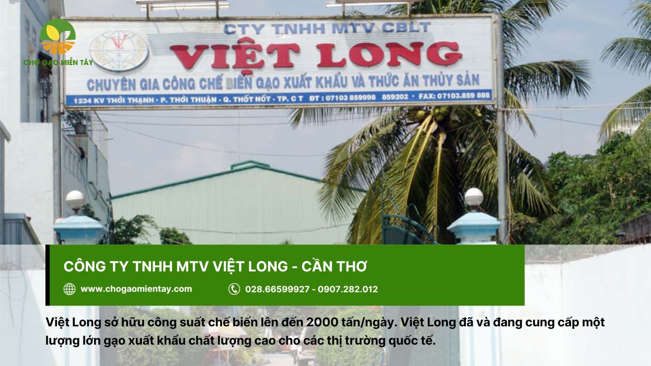 Top 10 công ty xuất khẩu lúa gạo lớn nhất Việt Nam 10 Công ty Việt Long ở Cần Thơ xuất khẩu gạo cho các thị trường quốc tế
