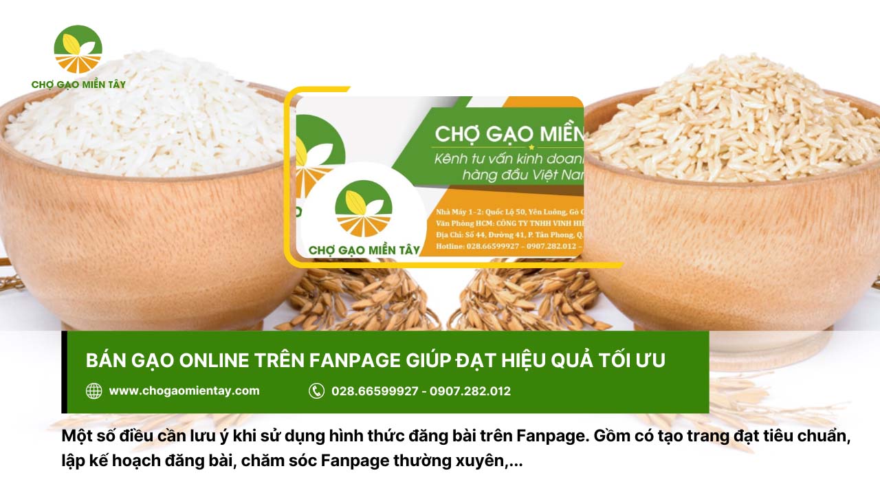 Chiến lược kinh doanh gạo online hiệu quả, lợi nhuận cao 14 Cần tạo trang Fanpage đạt tiêu chuẩn kinh doanh gạo online