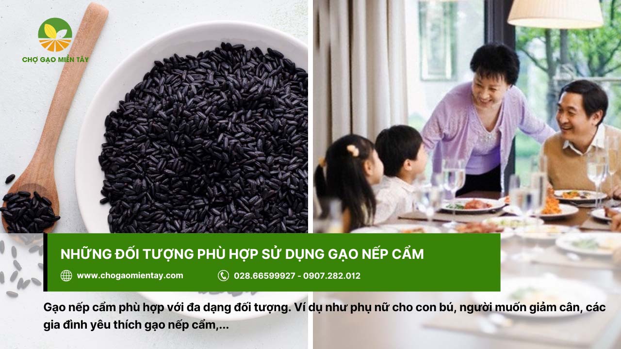 Gạo Nếp Cẩm 3 Gạo nếp cẩm phù hợp với nhiều đối tượng