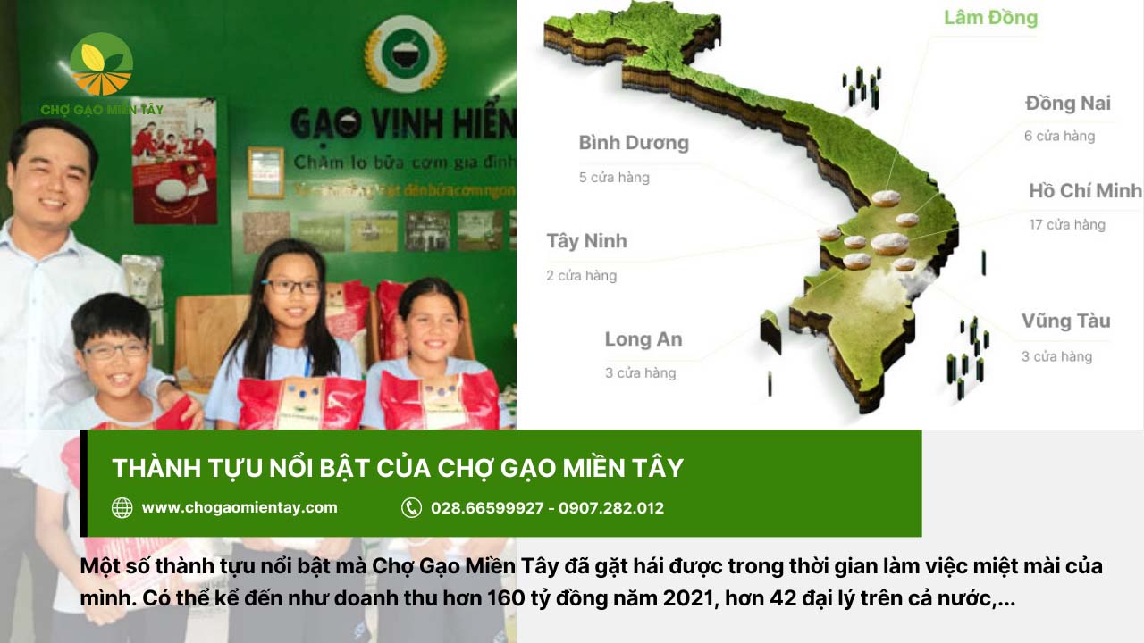 Kho gạo Sài Gòn: Bỏ mối gạo sỉ nhập gạo tận gốc cho đại lý 4 Chợ Gạo Miền Tây với các thành tựu nổi bật