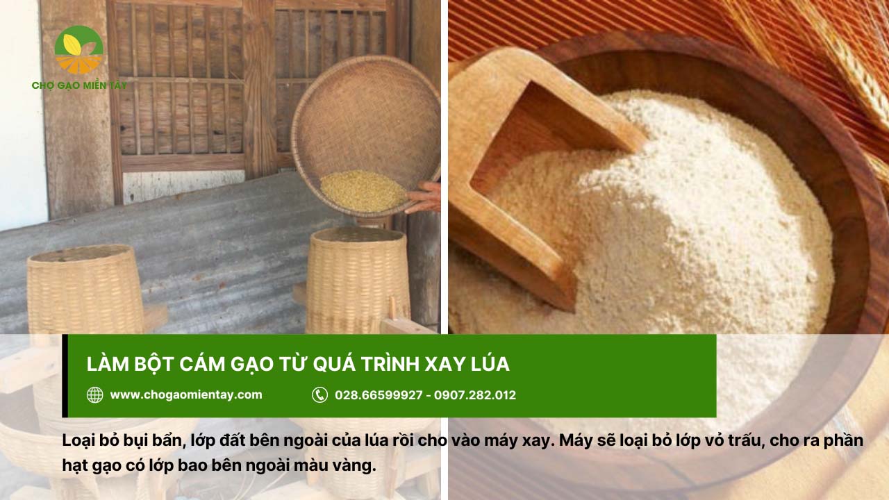 Cám gạo là gì? Các thành phần dinh dưỡng trong cám gạo 3 Tạo bột cám gạo từ việc xay lúa