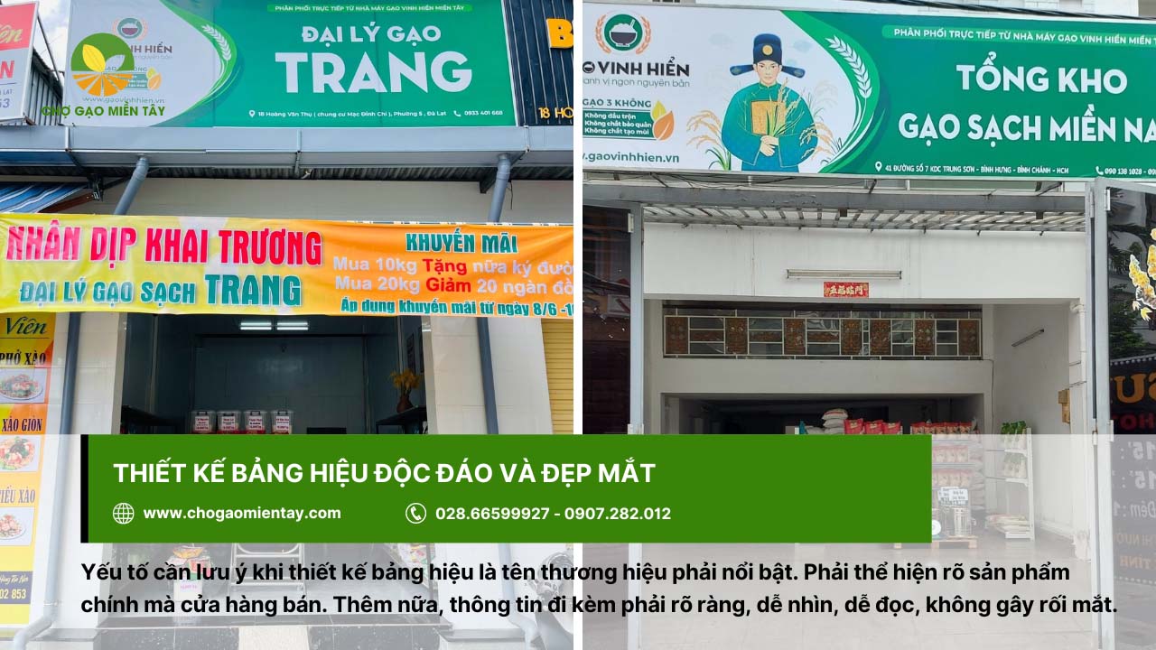 Cách trang trí cửa hàng bán gạo chuyên nghiệp năm 2023 7 Bảng hiệu cửa hàng gạo cần được thiết kế thu hút