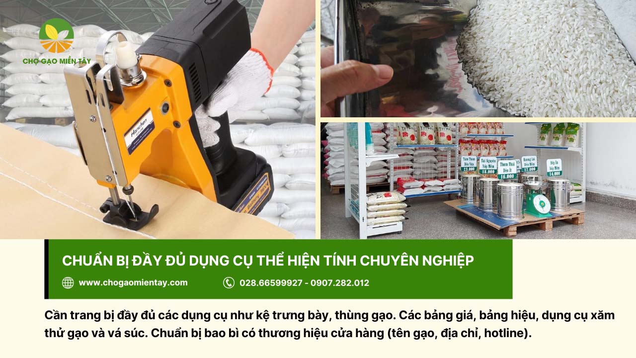Kinh nghiệm kinh doanh gạo thành công cho người mới bắt đầu 18 Cần chuẩn bị đầy đủ các dụng cụ cần thiết cho cửa hàng gạo