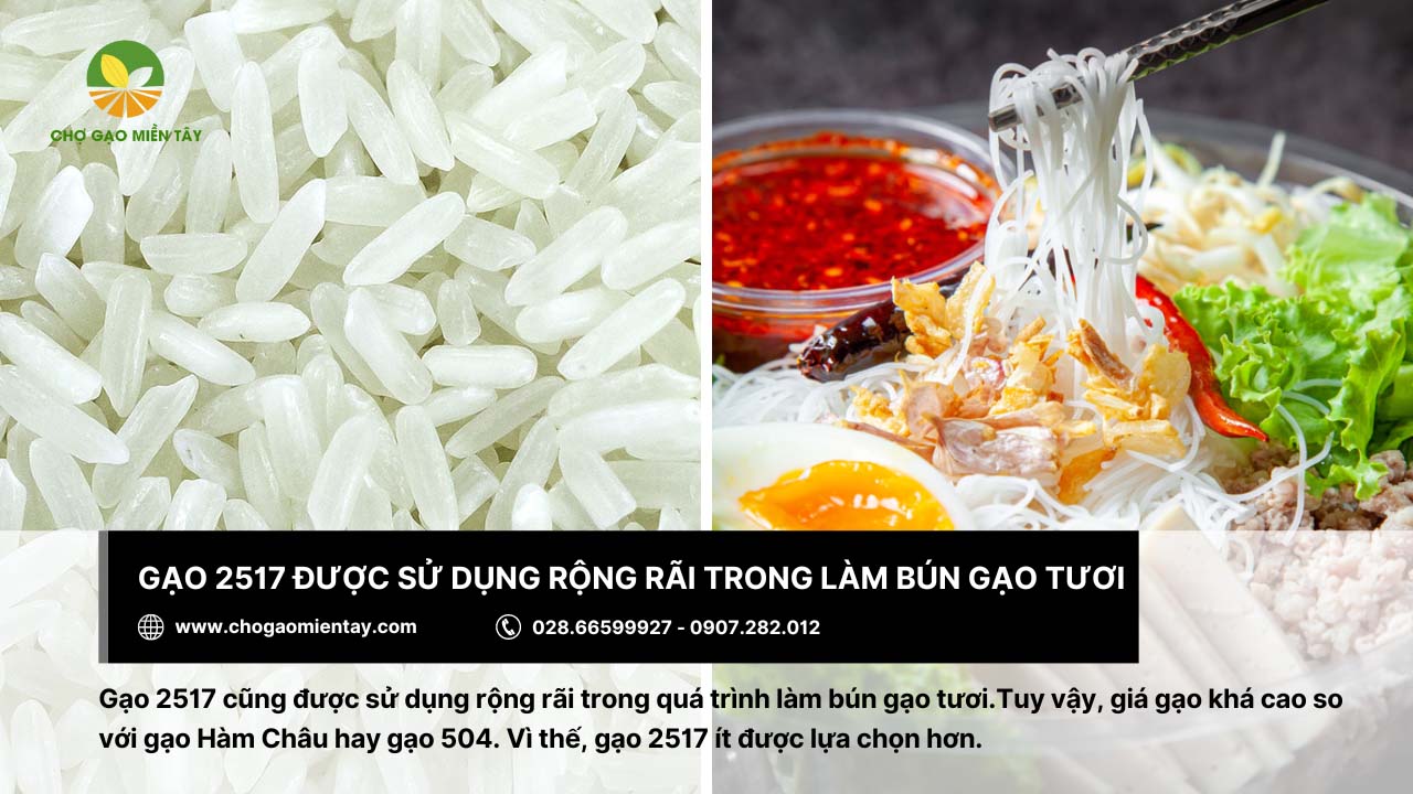 Gạo làm bún là gì? Bảng giá các loại gạo làm bún phổ biến 11 Gạo 2517 cũng được dùng trong quá trình làm bún