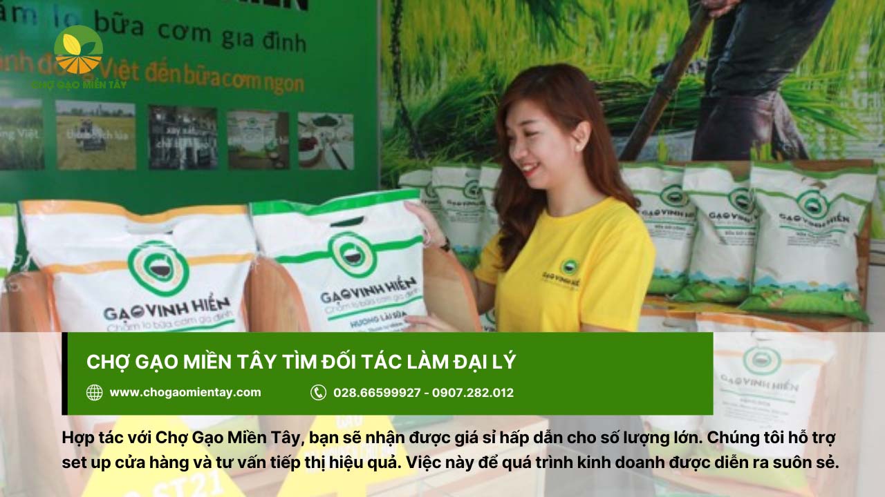 Kho gạo Sài Gòn: Bỏ mối gạo sỉ nhập gạo tận gốc cho đại lý 9 Trở thành đại lý gạo của Chợ Gạo Miền Tây sẽ có được lợi thế cạnh tranh lớn