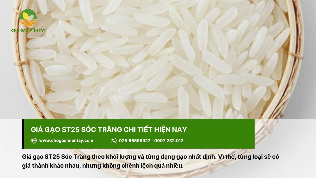 Gạo đặc sản ST25 9 Giá gạo ST25 sẽ chênh lệch theo từng loại gạo cụ thể